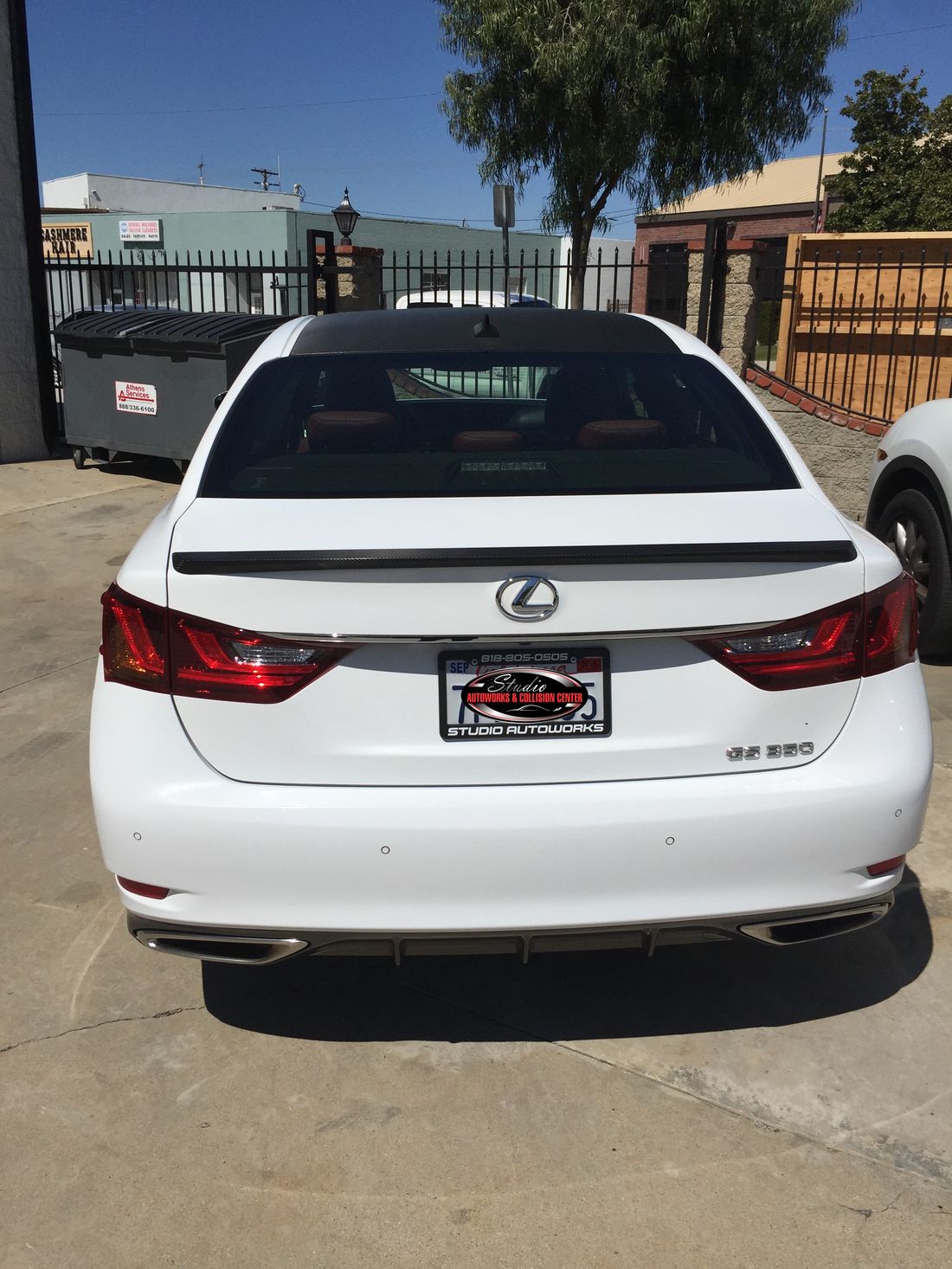 Lexus GS 350 rear bumper repaired and refinished after repair