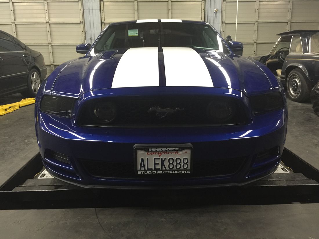 Classic Ford Mustang with fresh paint after full exterior repaint
